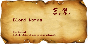 Blond Norma névjegykártya